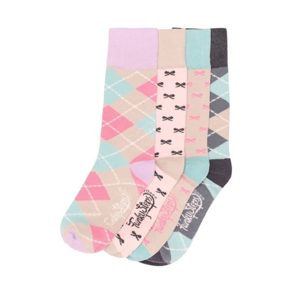Sada 4 párů barevných ponožek Funky Steps Choco, velikost 35 – 39