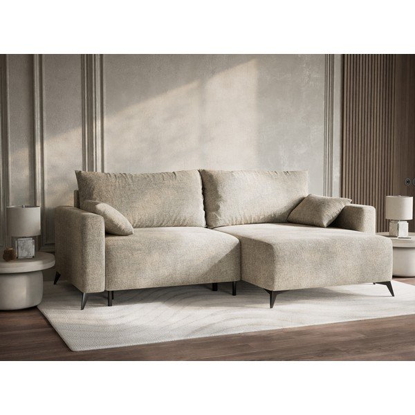 Beež šenilldiivanvoodi/panipaigaga nurgadiivan (parem nurk/diivanvoodiga) Leon - Maison de Rêve-image-4