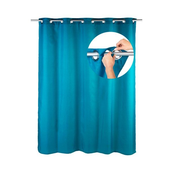 Petrolejově modrý sprchový závěs Wenko Comfort Flex, 180 x 200 cm-image-4