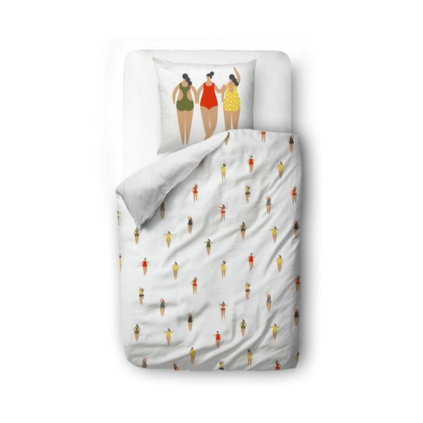 Valge puuvillane voodipesu , 135 x 200 cm Swimming Ladies - Butter Kings