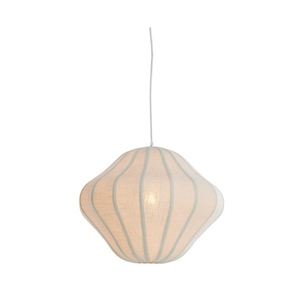 Kreemikas ripplamp tekstiilist varjuga ø 10 cm Sukau - Light & Living-image-2