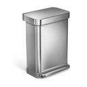Terasest pedaaliga prügikast 55 l - simplehuman