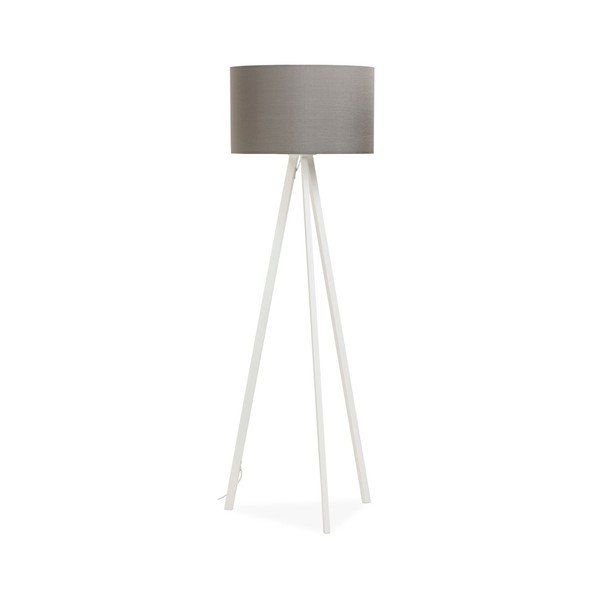 Stojací lampa s bílou konstrukcí a šedým stínítkem Kokoon Trivet-image-4