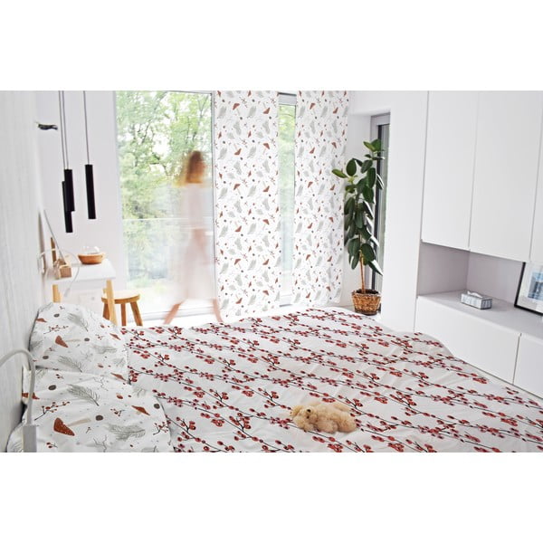 Valge puuvill-satiinist kardin 110x250 cm Toadstools - Butter Kings-image-1