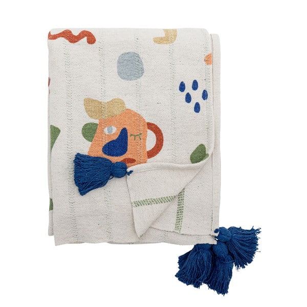 Kreem taaskasutatud puuvillast laste tekk 130x160 cm Sylvie - Bloomingville Mini-image-4