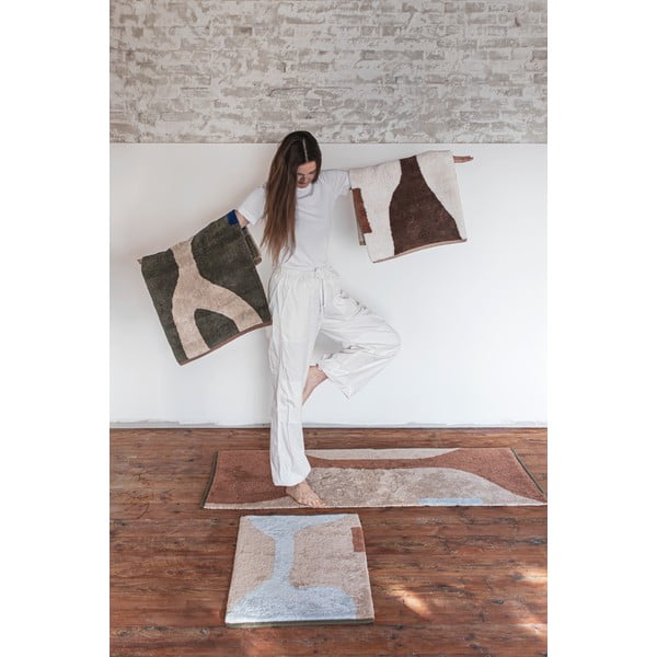 Valge-pruun pestav puuvillane vaip 50x80 cm Figura - Mette Ditmer Denmark-image-3