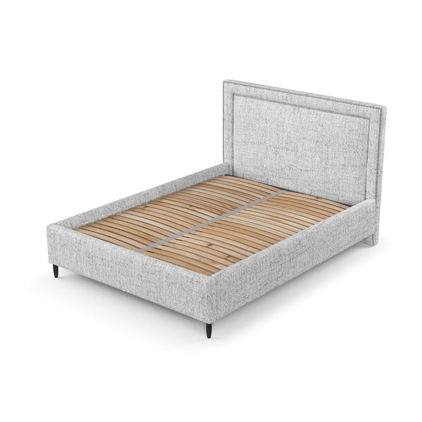 Helehall polsterdatud kaheinimesevoodi koos voodipõhja ja panipaigaga 160x200cm Baleine - Maison de Rêve-image-4