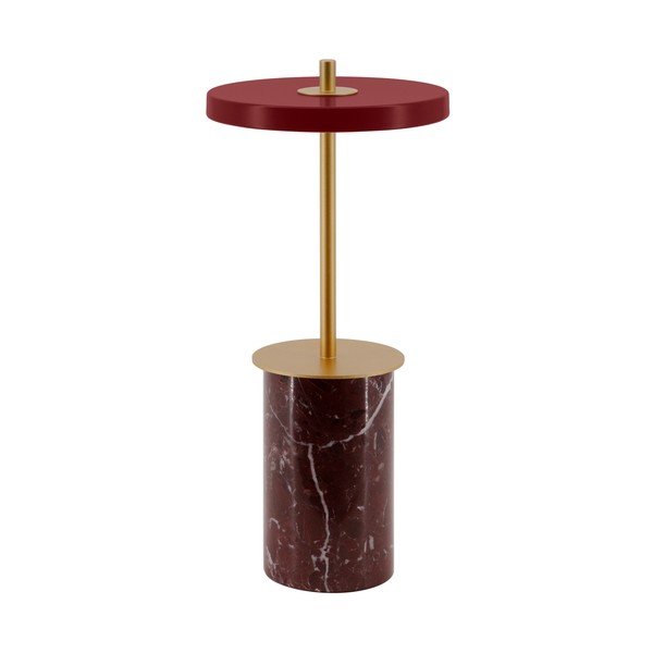 Punane marmorist LED dimmerdatav lauavalgusti metallist lambivarjuga (kõrgus 25,5 cm) Asteria Move Mini - UMAGE