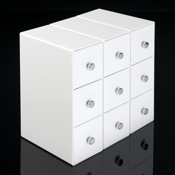Bílý úložný box s 3 šuplíky InterDesign Drawers Tower, výška 18  cm-image-2