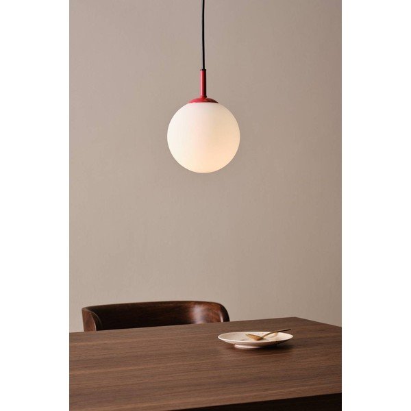 Punane/valge klaasist ripplamp ø 13 cm Ekman - Jotex-image-1
