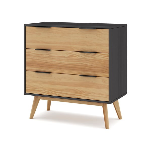 Must/loomulik männi kõrge kapp 80x83 cm Lavis - Marckeric-image-2