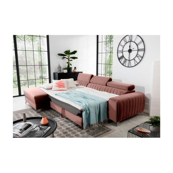 Roosa sametist lahtikäiv/sahtliga nurgadiivan (vasak nurk/lamamisosaga) Grayson – ELTAP-image-4