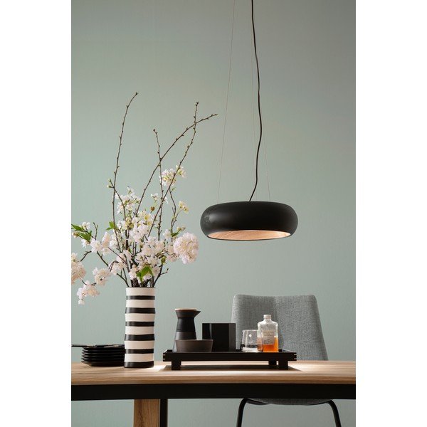 Must LED-dimmerdatav rippvalgusti metallist varjuga ø 40 cm Wood - Fischer & Honsel-image-2