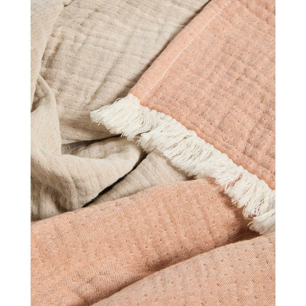 Lõhevärvi musliinist beebitekk 130x170 cm Nafine - Kave Home-image-1