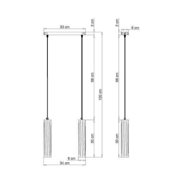 Rippvalgusti , pikkus 34 cm Bakari - Sollux-image-2