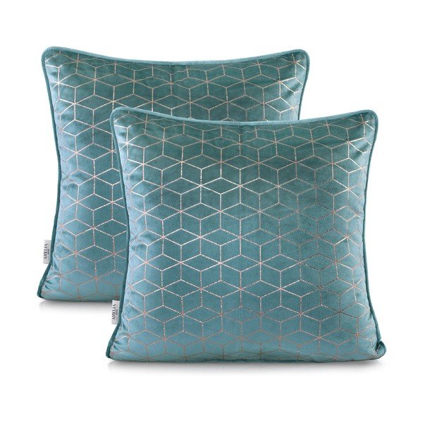 Sada 2 potahů na polštáře AmeliaHome Nancy Lightblue, 45 x 45 cm