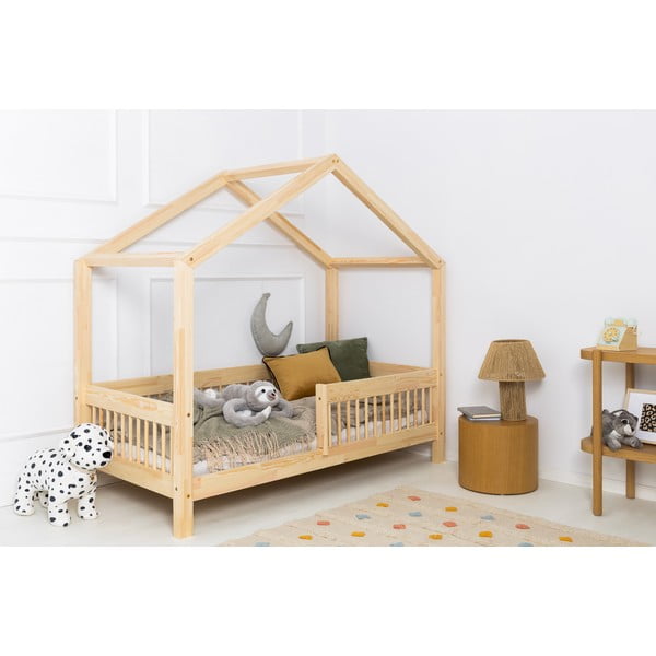 Männipuidust lahtikäiv majakujuline lastevoodi koos panipaigaga 140x200 cm Mila RMW - Adeko-image-2