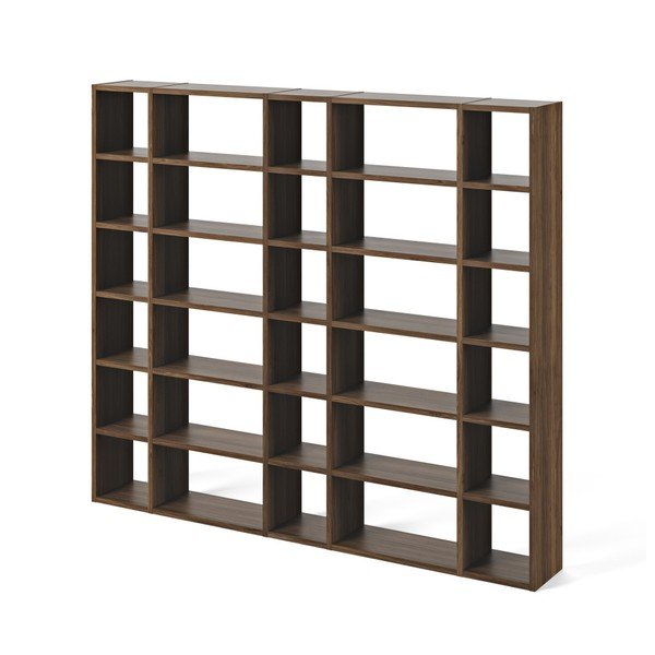 Pähklipuust raamaturiiul 255x224 cm Pombal - TemaHome-image-2