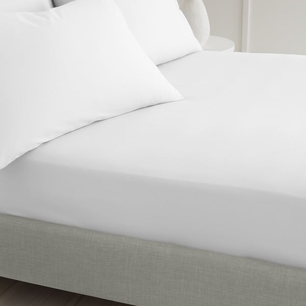 Valge perkal-puuvillane voodilina 90x190 cm Cotton Percale - Bianca-image-2