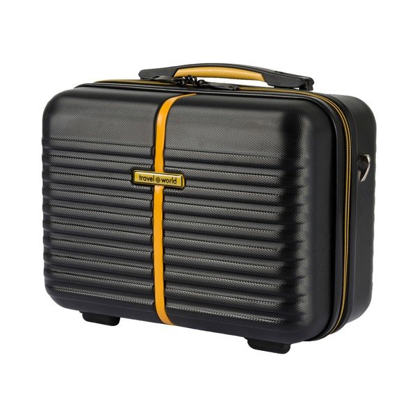 Set černého kosmetického kufříku a kufru na kolečkách Travel World-image-4