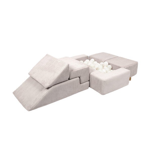 Kreem velvetist-vahtplastist mänguväljak 100x35x40 cm Montessori - Meowbaby
