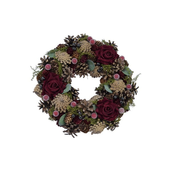 Jõulupärja looduslik pärg roosidega , ø 27 cm Pine - Ego Dekor