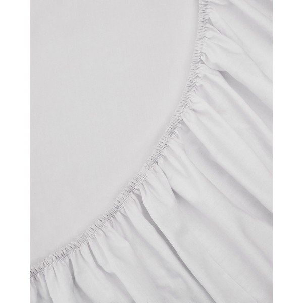 Valge puuvill-perkalist kummiga lina 180x200 cm Teia - Kave Home-image-1