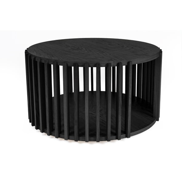 Must tamme kohvilaud , ø 83 cm Drum - Woodman-image-2