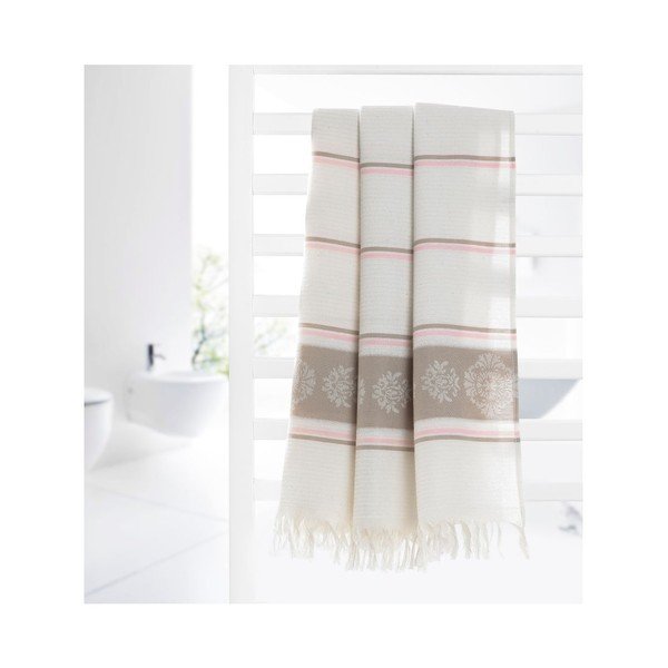 Světle hnědobéžová hammam osuška Deco Bianca Loincloth Beige Stripe, 80 x 170 cm-image-2