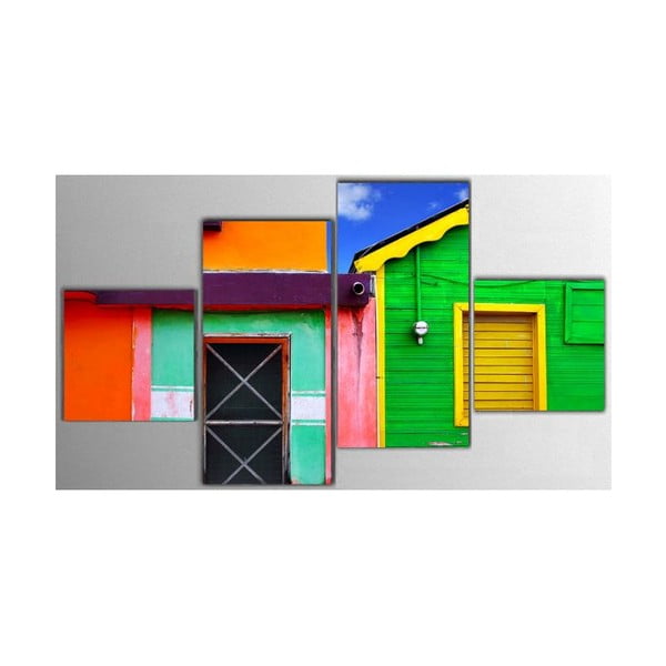 4dílný obraz Color House, 50x100 cm