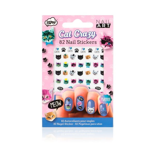 Sada nalepovacích samolepek na nehty npw™ Crazy Cat Nail Stickers