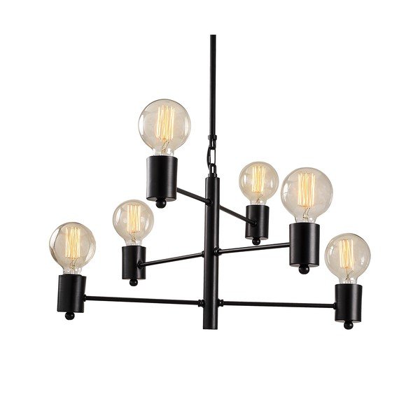 Must rippvalgusti 6 pirnile Hexa Long - Opviq lights-image-4