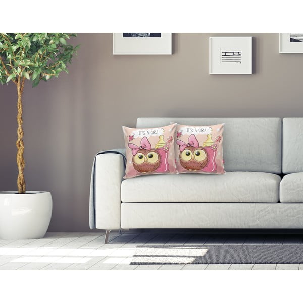 Laste padjakate 43x43 cm Girl Owl - Mila Home-image-1