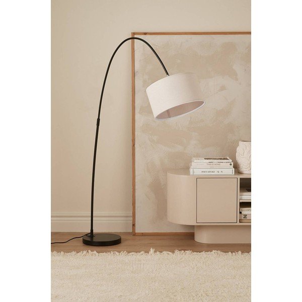 Valge/must kangast põrandalamp painutatava konstruktsiooniga (kõrgus 145 cm) Arc - Ellos Home-image-2