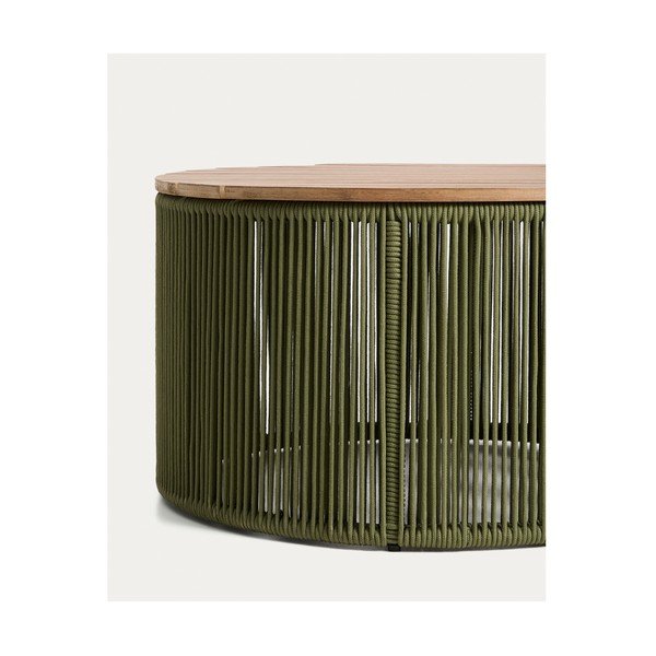 Ümmargune aiakohvilaud akaatsiaplaadiga ø 70 cm Dandara - Kave Home-image-3
