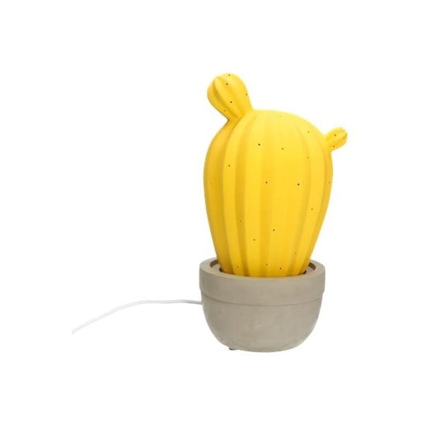 Žlutá porcelánová stolní lampa Brandani Cactus