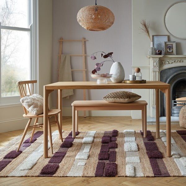 Lilla käsitsi kootud džuudist vaip 160x230 cm Medina Blocks - Flair Rugs-image-1