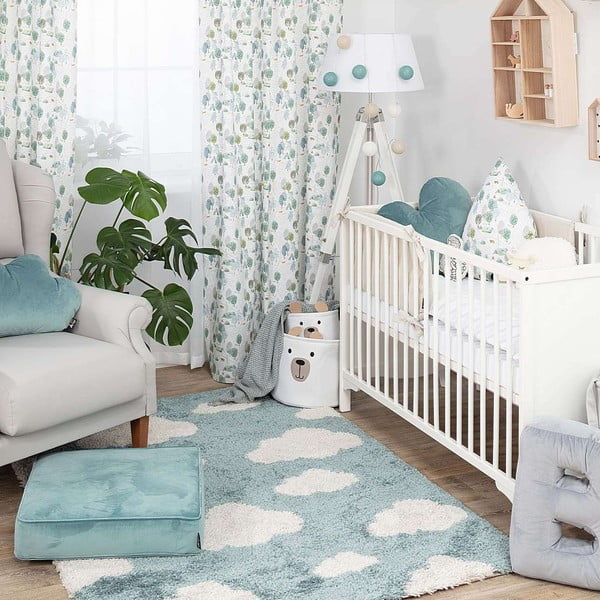 Sinine antiallergeenne lastevaip 170x120 cm Clouds - Yellow Tipi-image-3