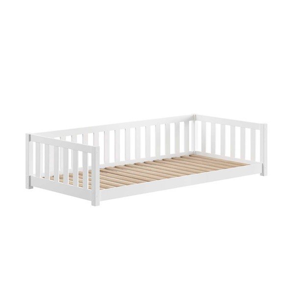 Männipuidust lastevoodi väljatõmmatava voodiga, millel on panipaik ja liistudest raam 140x200 cm naturaalses värvitoonis Dallas - Vipack-image-4