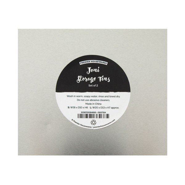 Dekoratiivsed metallist kaanega hoiukarbid 2tk Joni – Premier Housewares-image-2