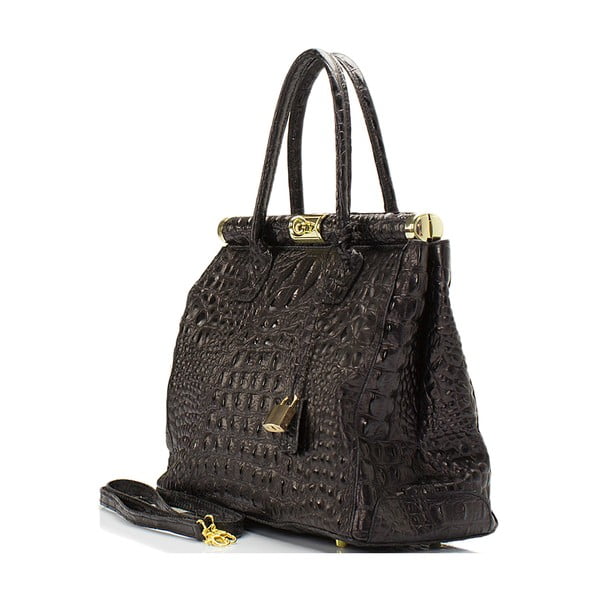 Mustast nahast Lantha käekott - Lisa Minardi-image-2