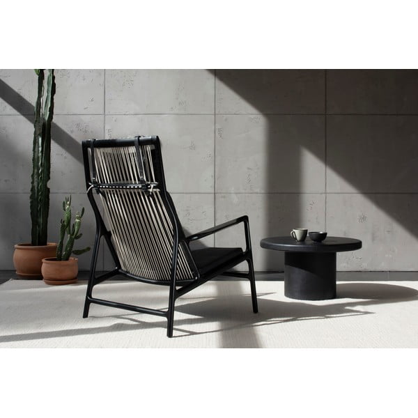 Tammepuidust tugitool sinihalli tekstiilist istmega Dedo - Gazzda-image-1