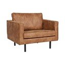 Pruun tugitool taaskasutatud nahast polstriga Rodeo - WOOOD