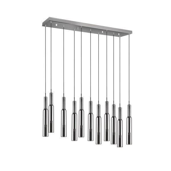 Hõbedane klaasist varjuga LED rippvalgusti Lucent - Trio Select-image-3