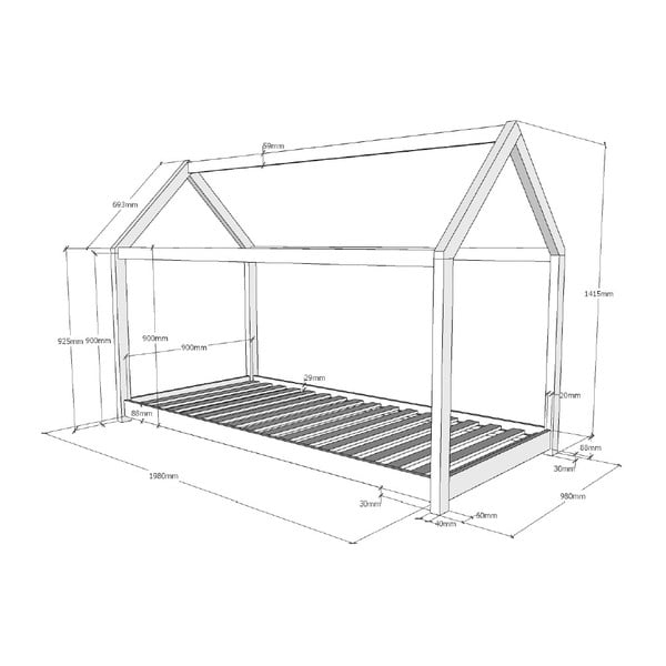 Lastevoodi , 90 x 200 cm Cabane - Vipack-image-3