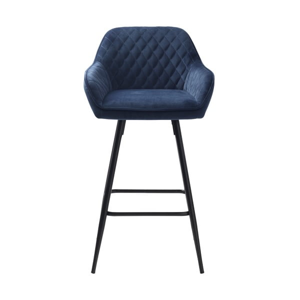Sinine sametist baaritool(istme kõrgus 67 cm) Milton - Unique Furniture-image-1