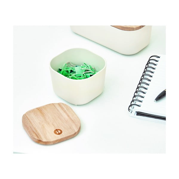 Valge Paulownia puidust kaanega hoiukarp, 9 x 9 cm. Eco - iDesign-image-4