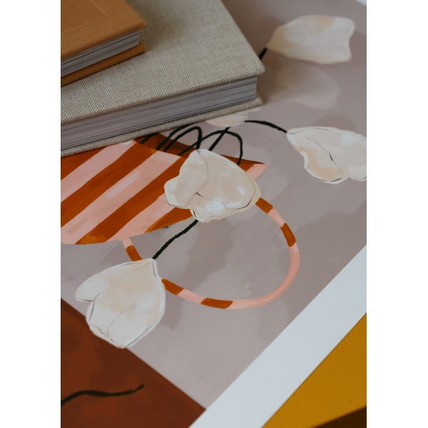 Plakat 30×40 cm White Flowers in Striped Vase – The Poster Club-image-2