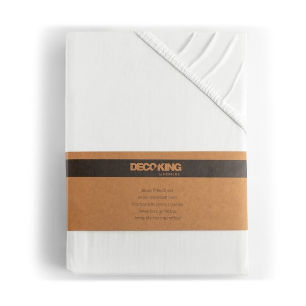 Valge trikotaažist kummiga lina 220x200cm Amber – Restilo-image-4