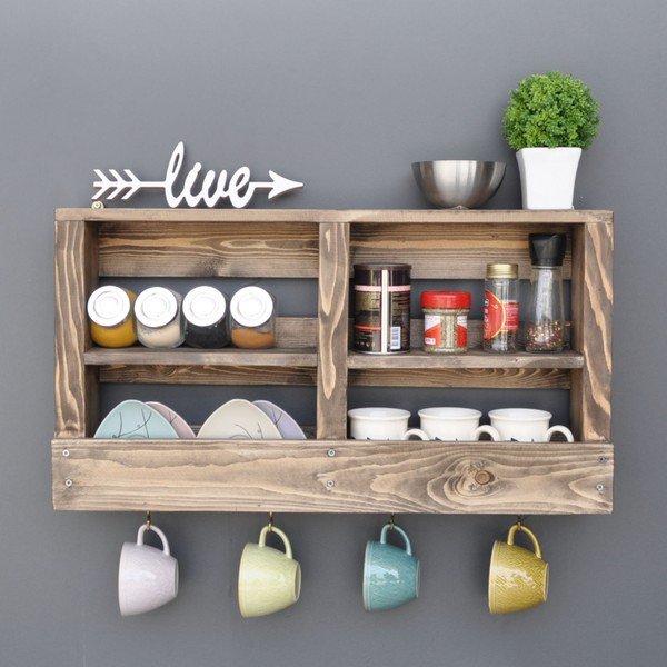 Puidust seinariiul konksudega Ayako - Evila Originals-image-1